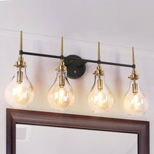 Luxitemin 3-Light Black and Brass Vanity Light