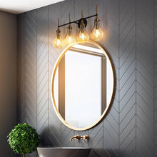 Luxitemin 4-Light Black and Brass Vanity Light