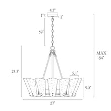 Azfenro 6-Light 27" Modern Gold  Texutred Glass Chandelier, Circle