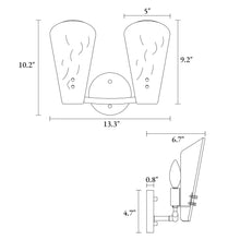 Azfenro 2-Light Brass Vanity Light