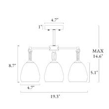 Blobfish 3-Light Small Brass Semi-Flush-Mount Light