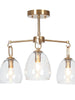 Blobfish 3-Light Small Brass Semi-Flush-Mount Light