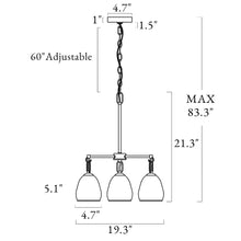 Blobfish 3-Light Small Brass Chandelier