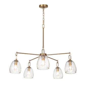 Blobfish 5-Light Large Brass Chandelier