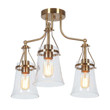 Auisre 3-Light Small Brass Semi-Flush-Mount Light