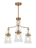 Auisre 3-Light Small Brass Chandelier