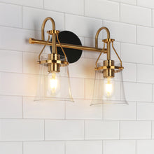 Auisre 2-Light Black and Brass Vanity Light