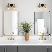 Auisre 2-Light Black and Brass Vanity Light