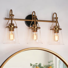 Auisre 1-Light Black and Gold Vanity Light