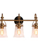 Auisre 3-Light Black and Brass Vanity Light