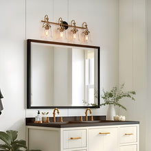 Auisre 4-Light Black and Brass Vanity Light