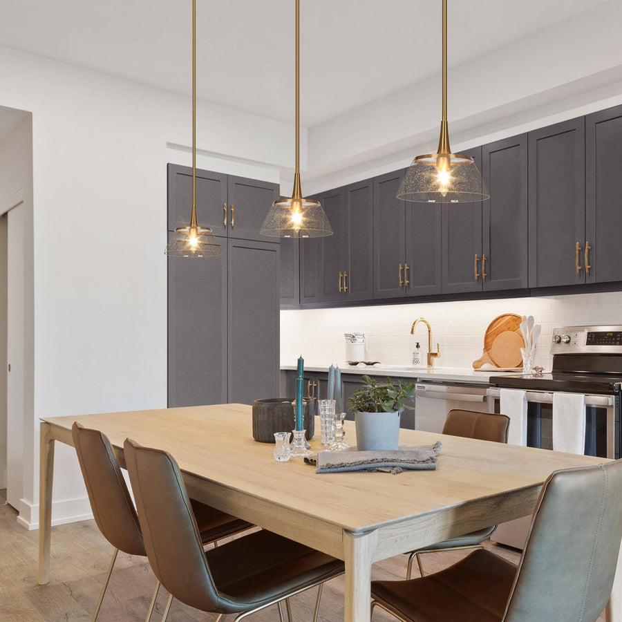 Quoridan 1-Light Mini Brass Modern Pendant for Kitchen