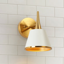 Idaikos 1-Light White and Brass Vanity Light