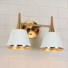 Idaikos 2-Light White and Brass Vanity Light