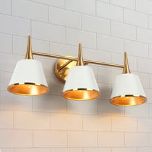 Idaikos 3-Light White and Brass Vanity Light