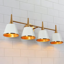 Idaikos 4-Light White and Brass Vanity Light