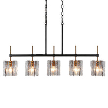 Echonalyri 5-Light 35.5-in Black&Brass Modern Linear Kitchen Island Light