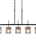 Echonalyri 5-Light 35.5-in Black&Brass Modern Linear Kitchen Island Light