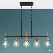 Capensis 5-Light 36-in Black&Brass Modern Linear Kitchen Island Light