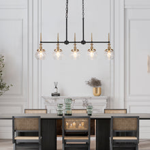 Capensis 5-Light 36-in Black&Brass Modern Linear Kitchen Island Light