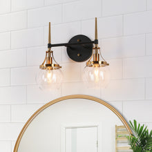 Capensis 2-Light Black and Brass Vanity Light