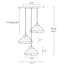 Anila 3-Light Small Black Chandelier