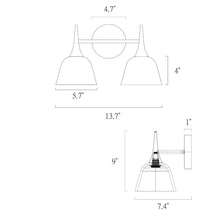 Contianssi 2-Light Black and Brass Vanity Light