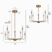 Syringodium 8-Light Large Brass LED Chandelier