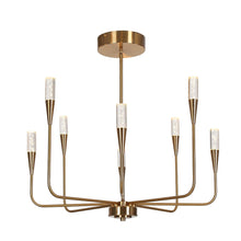 Syringodium 8-Light 27" Modern Brass LED Chandelier, Candlestick