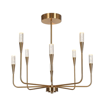 Syringodium 8-Light 27" Modern Brass LED Chandelier, Candlestick