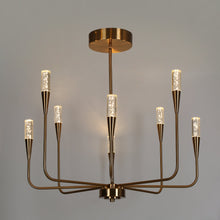 Syringodium 8-Light 27" Modern Brass LED Chandelier, Candlestick