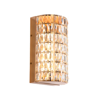 Brusmogan 1-Light Modern Gold Crystal LED Indoor Wall Sconces 