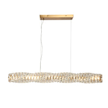 Pennieway 1-Light 38.5-in Gold Glam Linear Crystal LED Kitchen Island Light