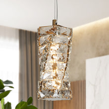 Pennieway 1-Light Mini Gold Crystal LED Modern Pendant Light Fixtures