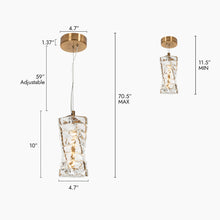 Pennieway 1-Light Mini Gold Crystal LED Modern Pendant Light Fixtures