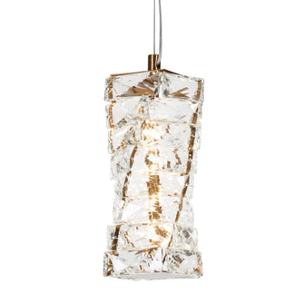 Pennieway 1-Light Mini Gold Crystal LED Modern Pendant Light Fixtures