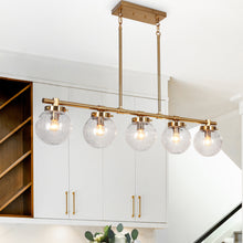 Ariene 5-Light 38-in Brass Modern Linear Kitchen Island Light