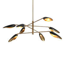 Toltehcwe 8-Light 48" Modern Black and Brass Chandelier, Sputnik