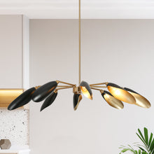 Toltehcwe 8-Light 47" Modern Black and Brass Chandelier