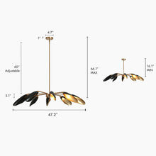 Toltehcwe 8-Light 47" Modern Black and Brass Chandelier