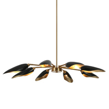 Toltehcwe 8-Light 47" Modern Black and Brass Chandelier