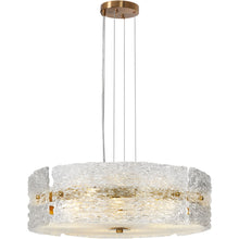 Froebon 4-Light 18" Modern Gold Chandelier, Drum, Textured Glass