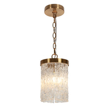 Froebon 1-Light 7" Brass Modern Textured Glass Pendant Light Fixtures