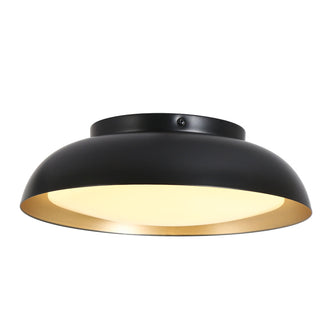 Luckummin 1-Light Small Black LED Flush-Mount Light