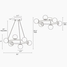 Luminasimin 6-Light 26" Modern Gold LED Chandelier, Wagon Wheel