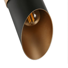 Charonefos 1-Light Modern Black and Gold Cylinder Wall Sconces