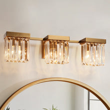 Labradorite 3-Light Brass Crystal Vanity Light