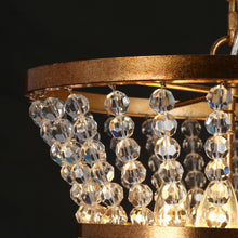 Bulbiferum 3-Light 14" Modern Brass Crystal Chandelier, Drum