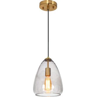 Ohaenika 1-Light 8.5" Brass Modern Glass Pendant Light Fixtures