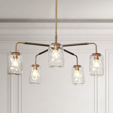 Erharting 5-Light 29" Modern Brass Chandelier, Jar Glass